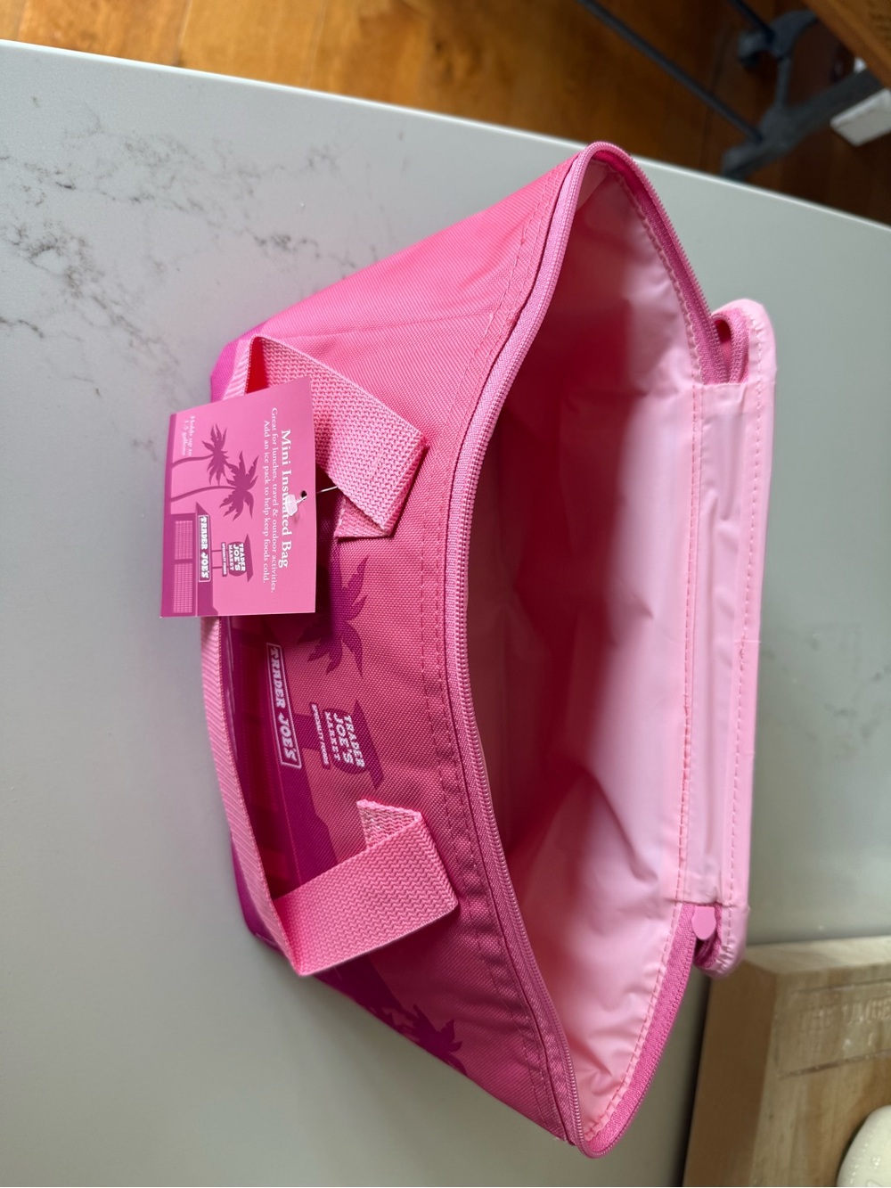 Trader Joe's Pink Insulated Tote Bag for Food Storage - Picture 5 of 8